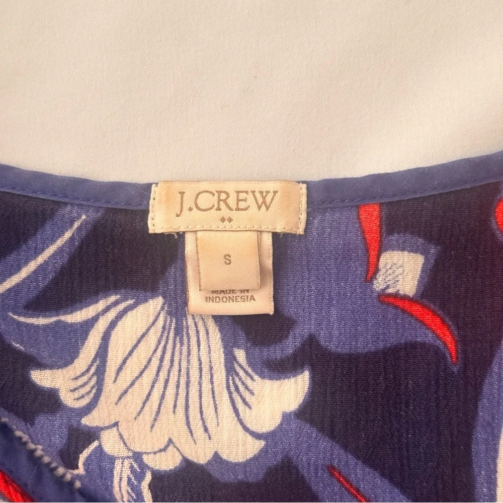 J. Crew Blue and Red floral Tunic cover-up Size Small - Picture 6 of 8